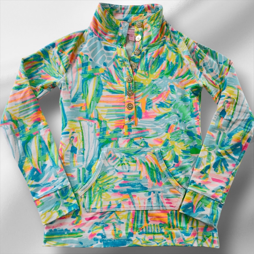 Lilly Pulitzer XXS Captain Popover Pullover Sea Salt & Sun top sweatshirt womens